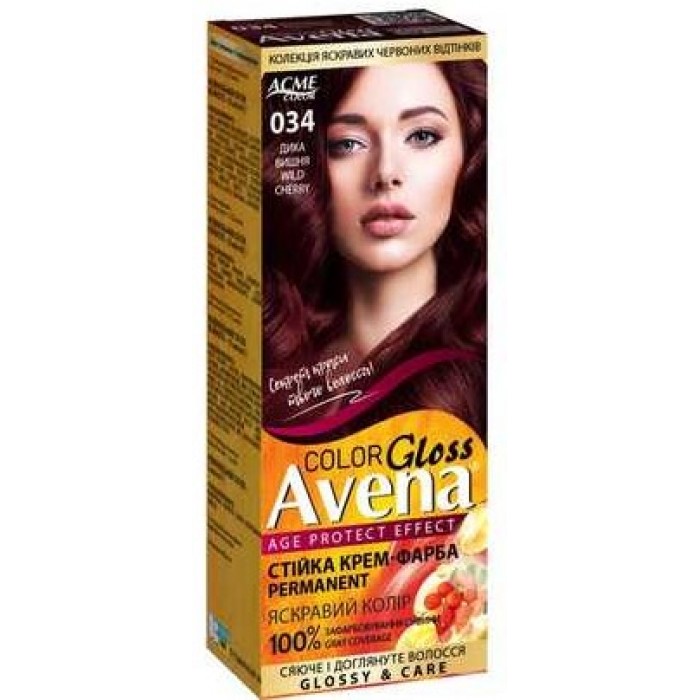 Крем-краска Acme Avena Gloss Color №034 Дикая вишня, 133 мл - 